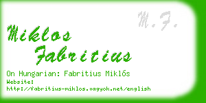 miklos fabritius business card